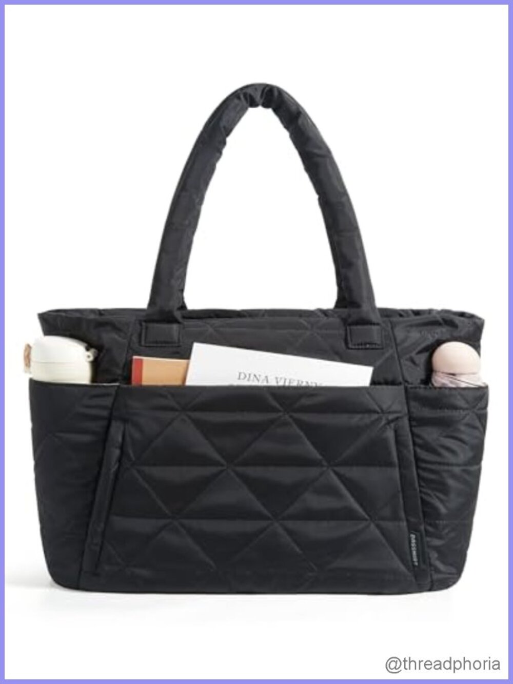 Puffer Tote Bag for Women Work Large Shoulder Bag with Multi Pockets